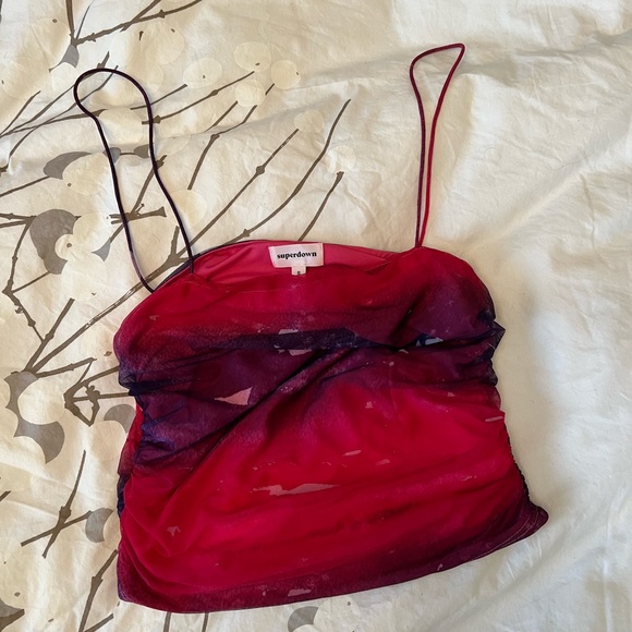 Revolve Lizzie Pink Shirred Cami Top (S) - Picture 4 of 4